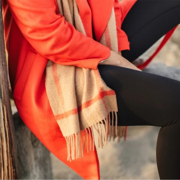 J. Crew Red Radiant Orange Relaxed Topcoat In Italian Wool Cashmere Women's XS - Picture 9 of 12